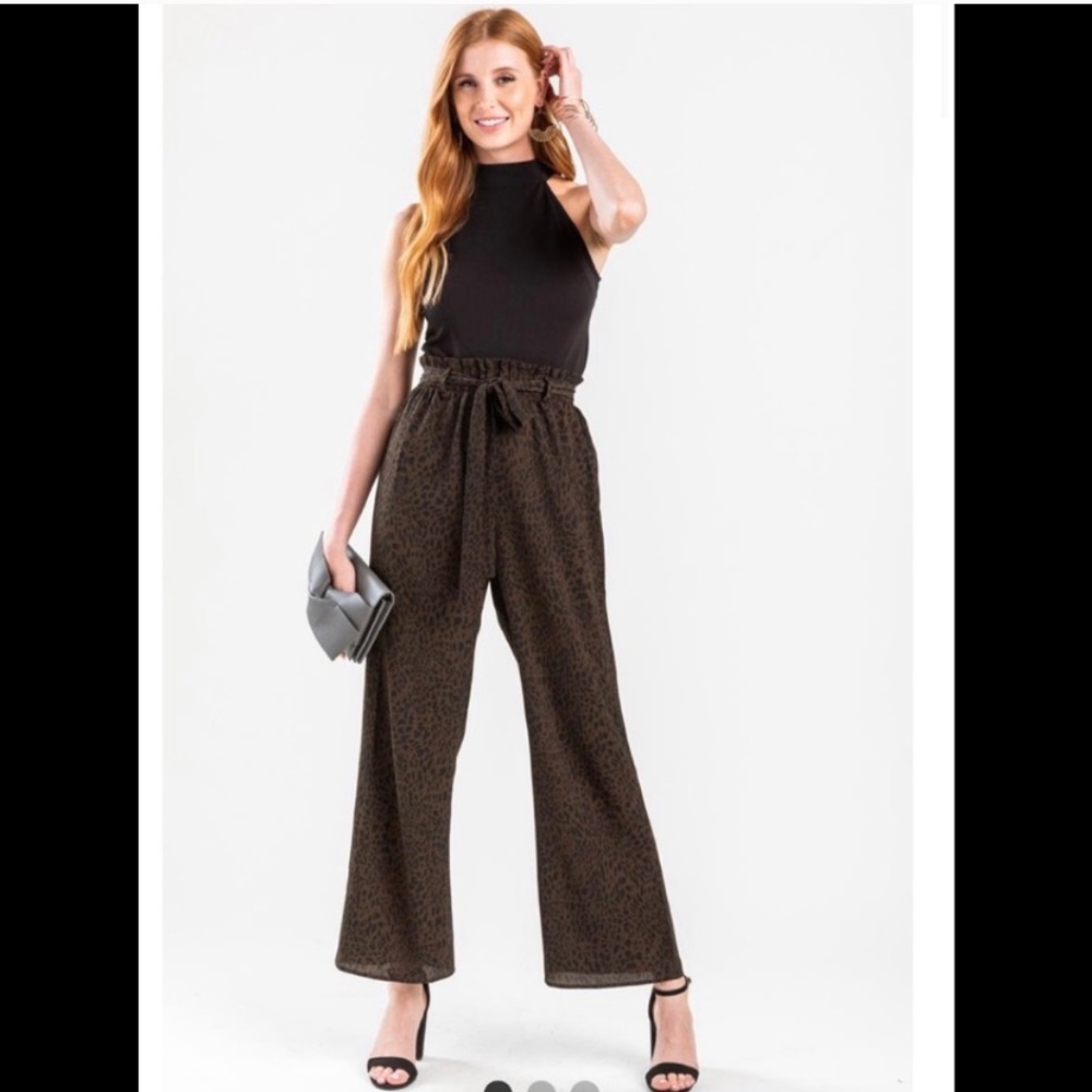 Francesca’s Leopard Jumpsuit